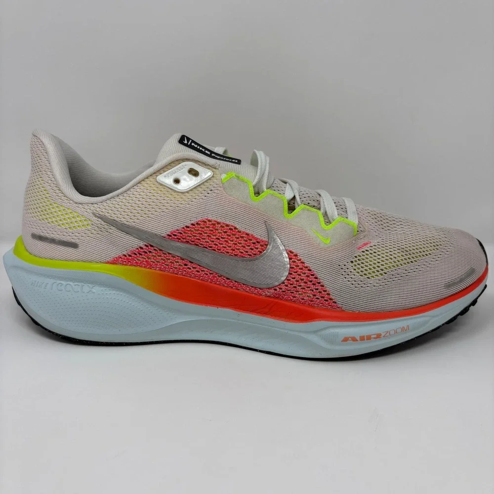Nike Pegasus 41 Mens Size 10.5 White Volt Running Shoes (FD2722-100)